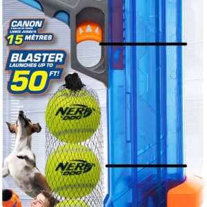 NERF DOG - Compact Tennis Ball Blaster Gift Set With 3 Balls
