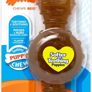 Nylabone Puppy Ring Teething Chicken Flavored Bone, Wolf, Medium